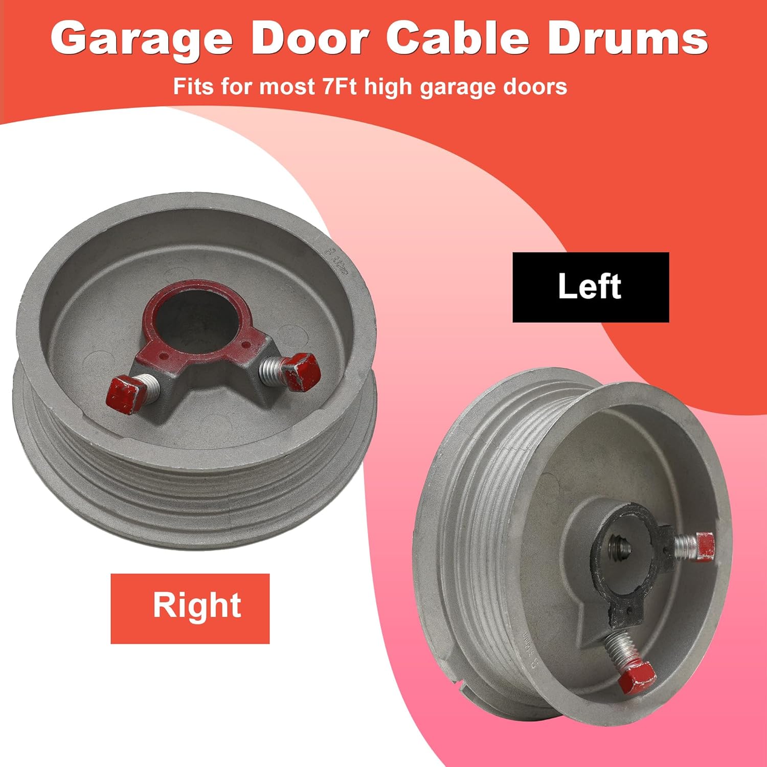 Garage Door Torsion Spring Kit, Including Cables, Mounting Brackets, Hardware Kits and Cable Reels Fits for 7Ft Tall Garage Door
