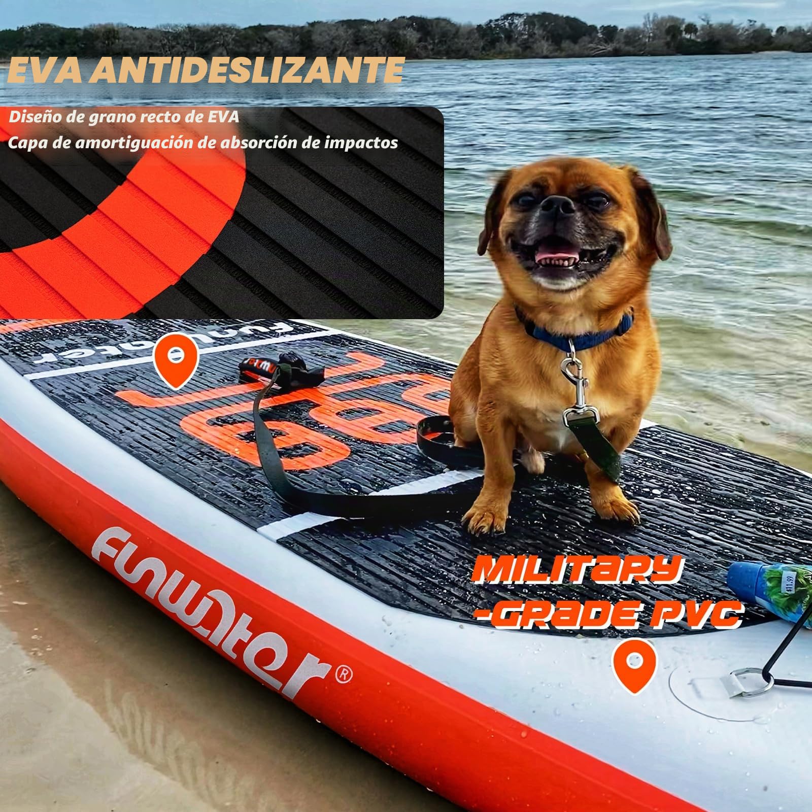 FunWater Tabla de Surf Hinchable Sup,with Bomba, PaletaMochila de Viaje,Correa para el pie,Bolsa Impermeable para teléfono móvil