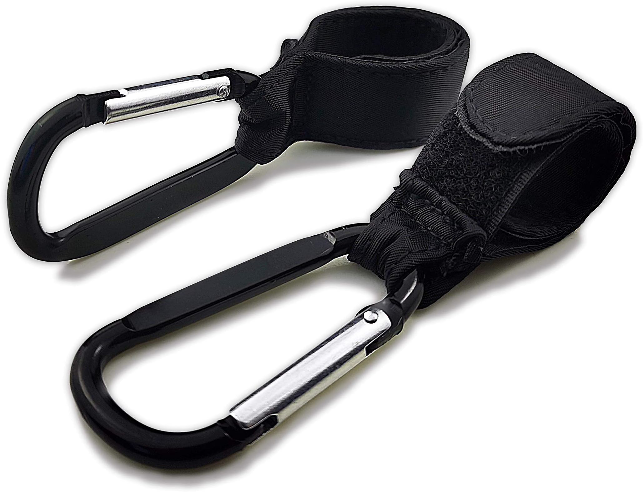 Guokoo Buggy Clips Pram Clips Baby Stroller Hook - Bag Hooks for Prams Pushchair Clips with Sturdy Carabiner Safely to Hook Your Shopping Bags, Handbag or Changing Bag - 2 Pack Black