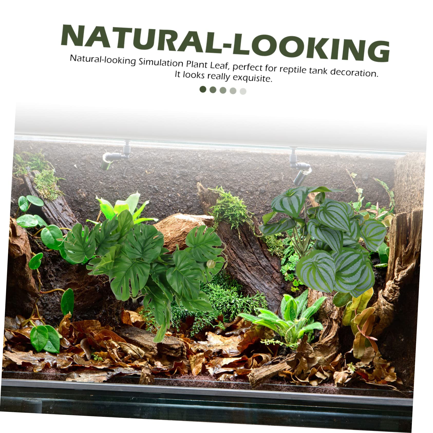 BESPORTBLE 10piezas Decoración De Terrario para Reptiles De Artificiales Simuladas para Acuarios y Terrarios Plantas Ornamentales Lifelike para Hábitats De Reptiles y Peceras