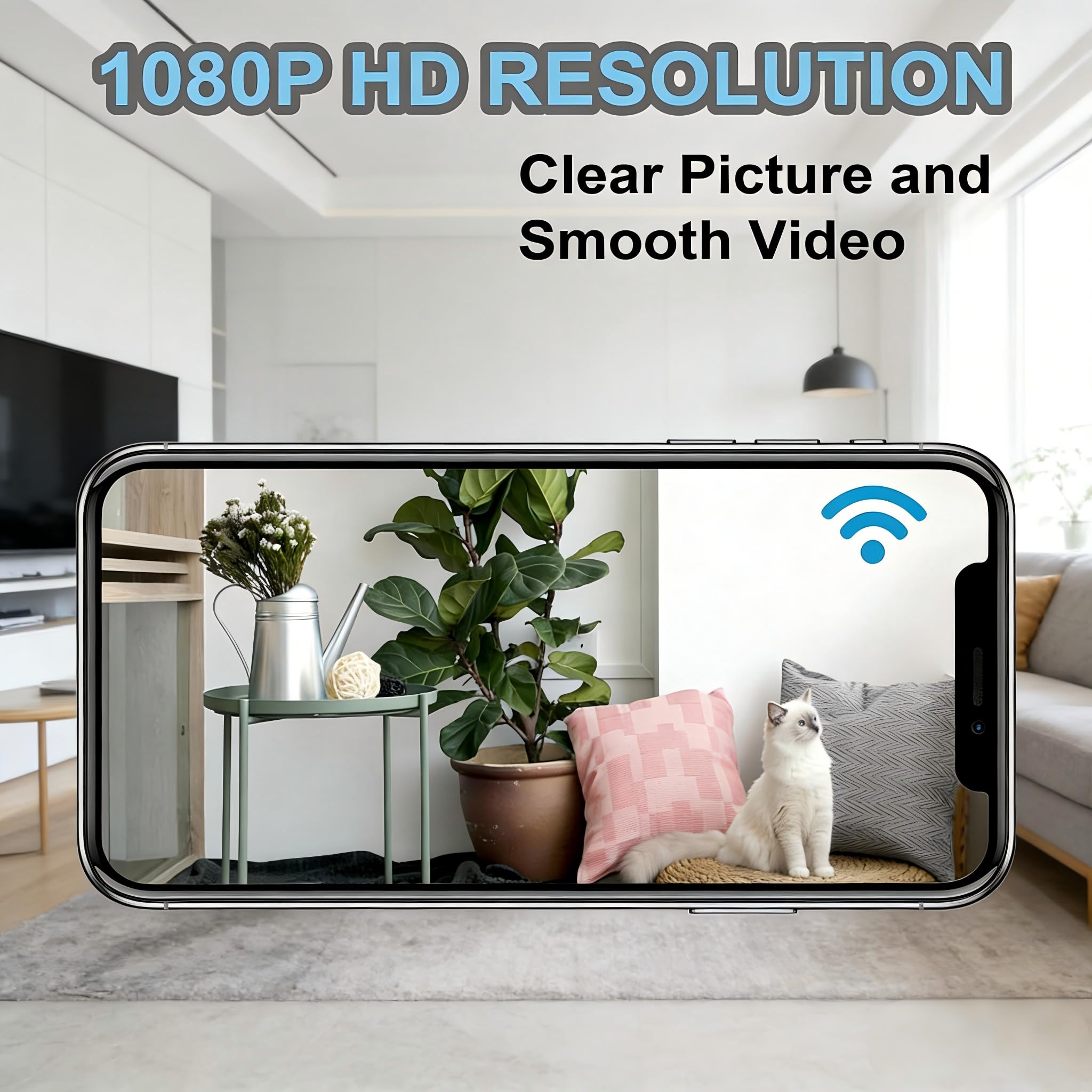 2 PCS Hidden Spy Camera for Home Use, Mini Security WiFi Camera, HD 1080P Outdoor/Indoor Night Vision Cam for Baby, Pets, Compatible with Smartphone, Tablets T/K2F (2 PCS Mini) — view 2