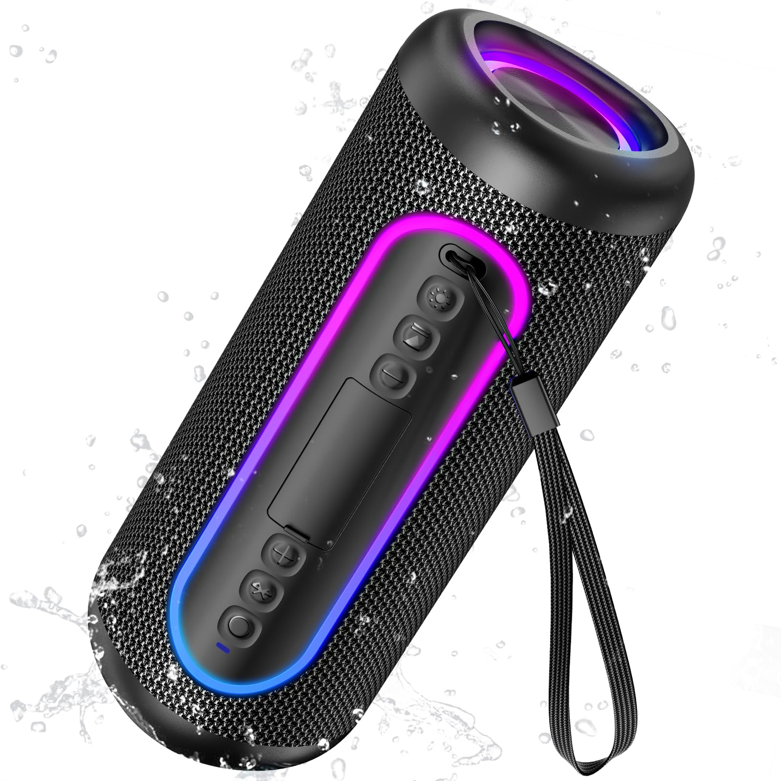 UOHHBOE Cassa Bluetooth Portatile 30W, Bluetooth 5.4 TWS Stereo Fino a 30 Ore di Riproduzione IPX5 Impermeabile, Luci LED Ritmiche USB/AUX/TF Ideale per Viaggi Casa e Outdoor