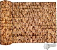 QHAIYYBF 4ft x 16ft Natural Bamboo Reed Fence Privacy Screen for Patio Garden Balcony Outdoor Privacy Roll