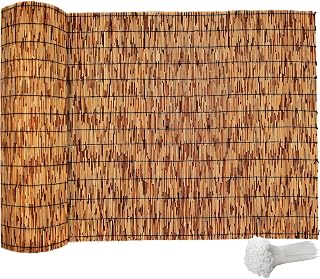 QHAIYYBF 4ft x 16ft Natural Bamboo Reed Fence Privacy Screen for Patio Garden Balcony Outdoor Privacy Roll