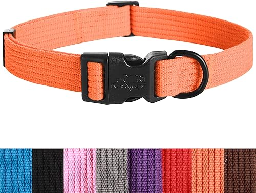 lynxking Collar de perro suave acolchado transpirable de algodón sólido fuerte ajustable collar para mascotas para cachorros pequeños