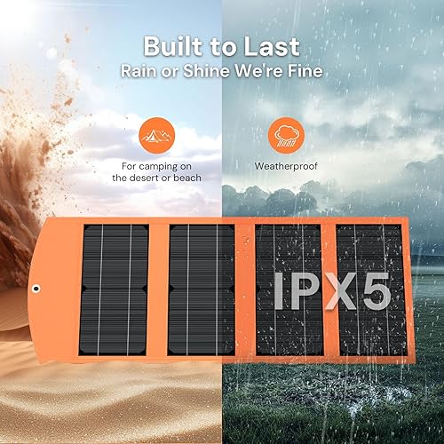 Miniatura 7 de Cargador de panel solar portátil de 30 W con salidas USB y tipo C (5 V3 A máximo) para teléfonos, bancos de energía, tabletas, carga rápida 2