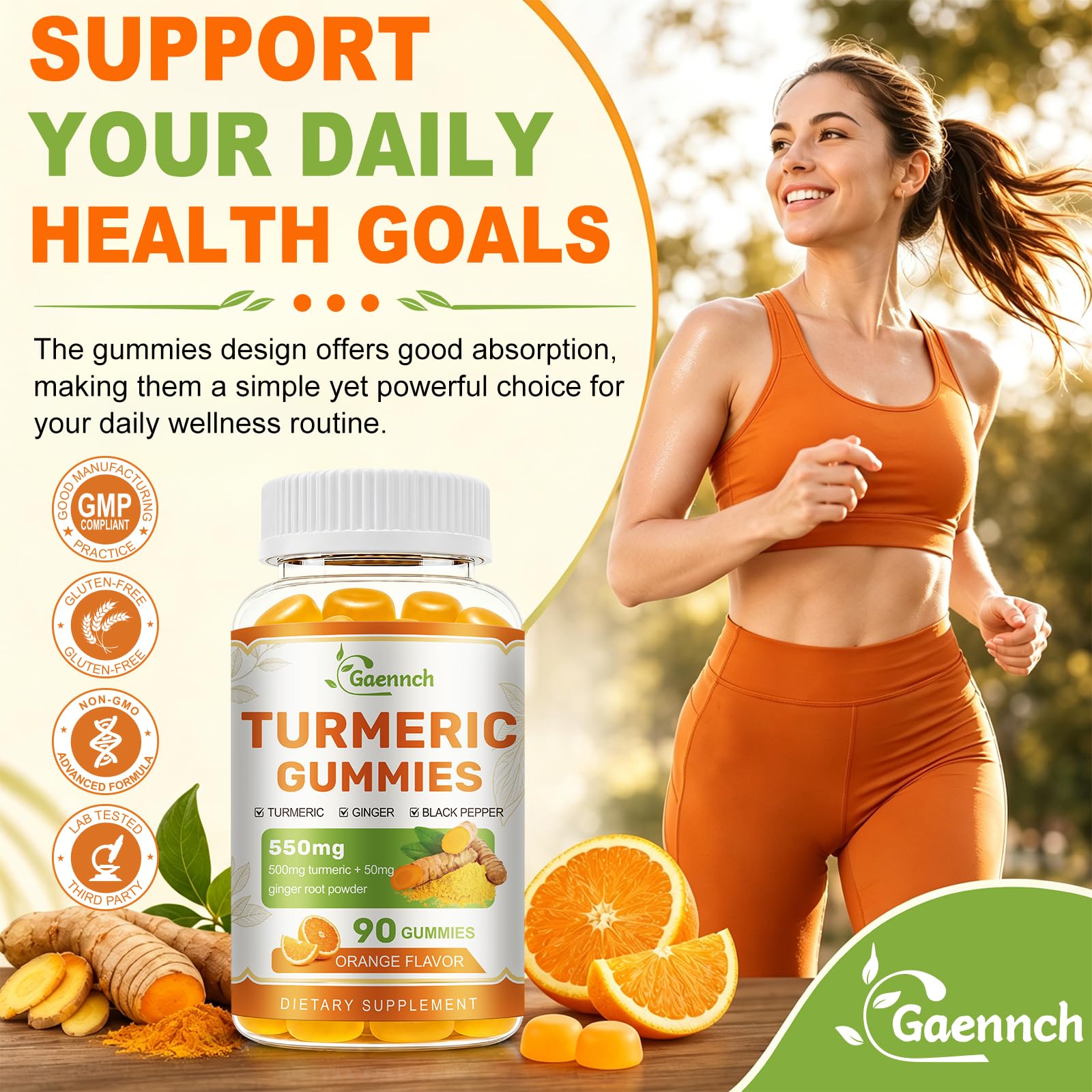 Turmeric and Ginger Gummies 90 Count with Black Pepper for High Absorption — Amazon image 7