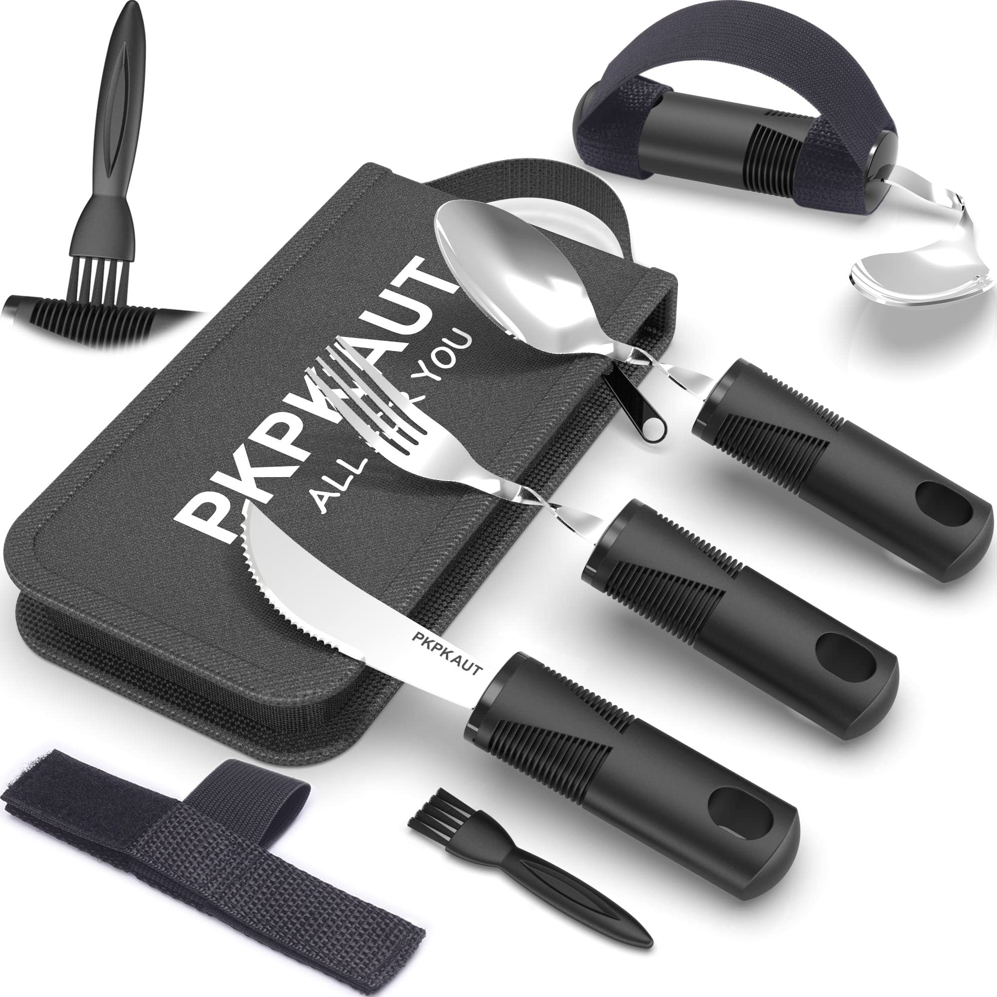 Adaptive Utensils for Parkinsons Patients Elderly, Weighted Utensils for Hand Tremors, Parkinsons Eating Utensils for Disabled People, Weighted Silverware for Hand Tremors Arthritic Hands