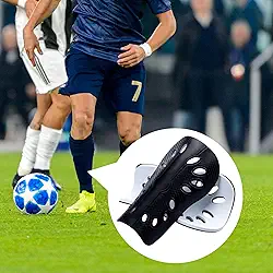 2 caneleiras de futebol para jovens, caneleiras respiráveis para jogos de futebol, almofada protetora de EVA para jovens homens e mulheres - preto