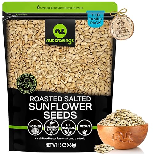 Miniatura 10 de Nut Cravings - Semillas de girasol tostadas sin sal para comer, sin cáscara (80 onzas - 5 libras) Nueces a granel empaquetadas frescas en bolsa