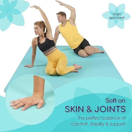 Miniatura 4 de ActiveGear - Tapete de yoga grande de 6 x 6 pies, extra grueso, duradero, cómodo, antideslizante e inodoro, cuadrado de yoga y pilates de primera