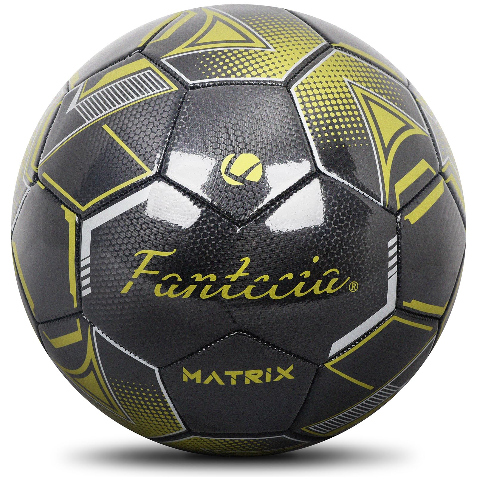 Fantecia Soccer Ball Size 5 for Unisex Adult Youth, Indoor Outdoor Practice Training Match Soccer Ball, Leather Soccer with Pump
