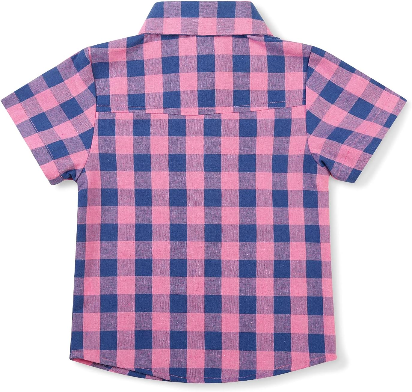 OCHENTA Boys Plaid Shirt Short Sleeve Button Down Kids Summer Casual Buffalo Check Tops School Uniform Outfits (18M-11Years) - Image 2