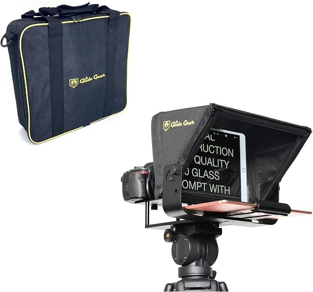 Glide Gear TMP100 Adjustable iPad/Tablet/Smartphone Teleprompter Beam Splitter Glass with Carry Case