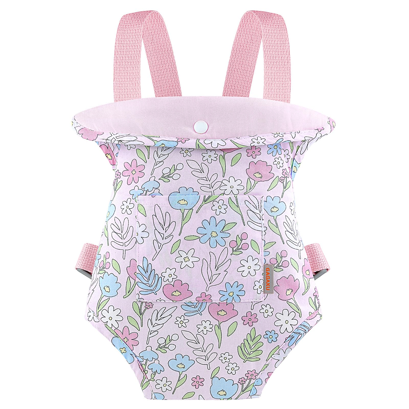GAGAKU Baby Doll Carrier for Kids, Reborn Dolls Carrier Accessoreis with Adjustable Straps, Toy Soft Carriers for Toddlers & Girls - Colorful flowers