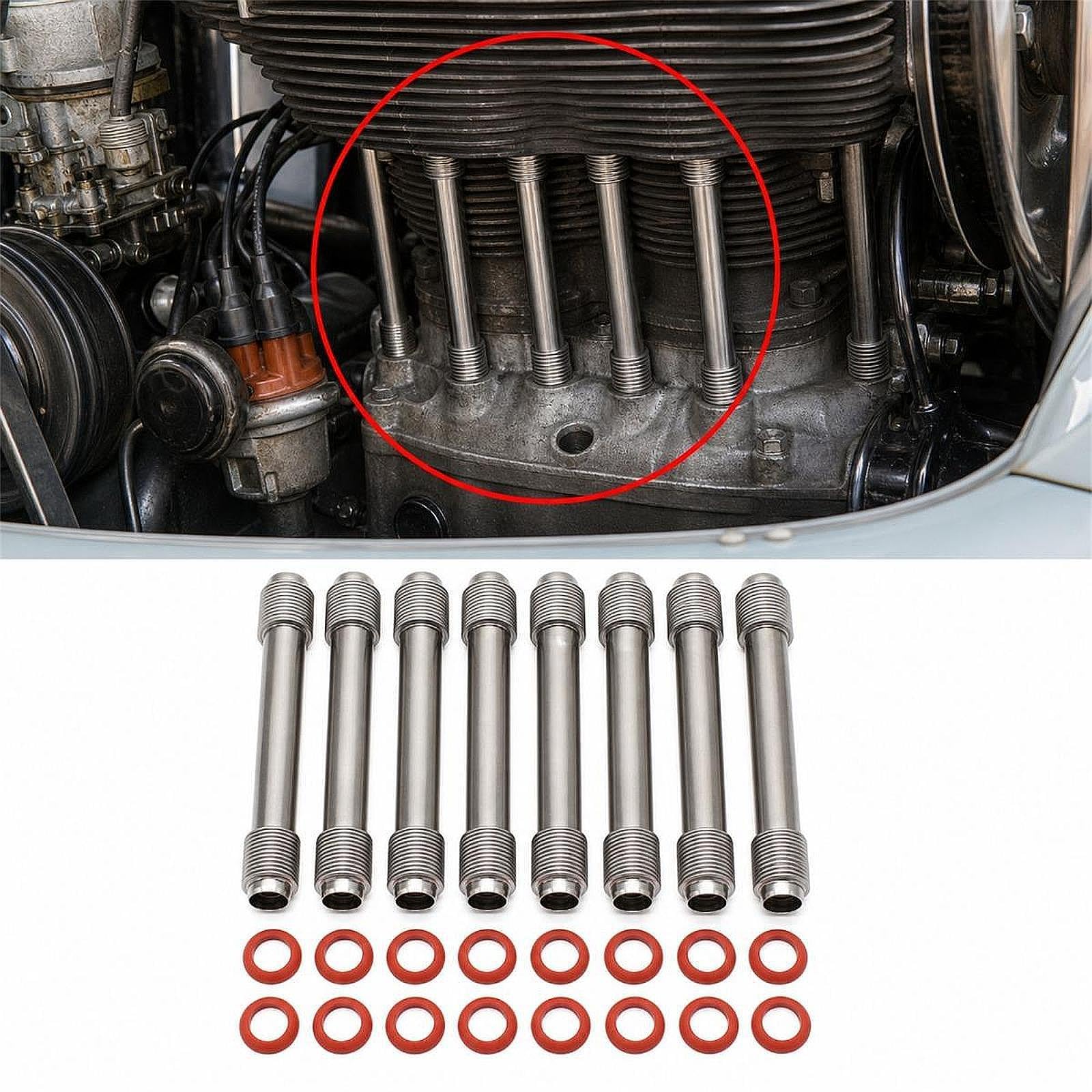 Kit di Aste di Spinta in Acciaio Inossidabile per Autoveicoli con Anelli di Tenuta, Ideale per La Manutenzione Del Motore E per I Proprietari di Auto.