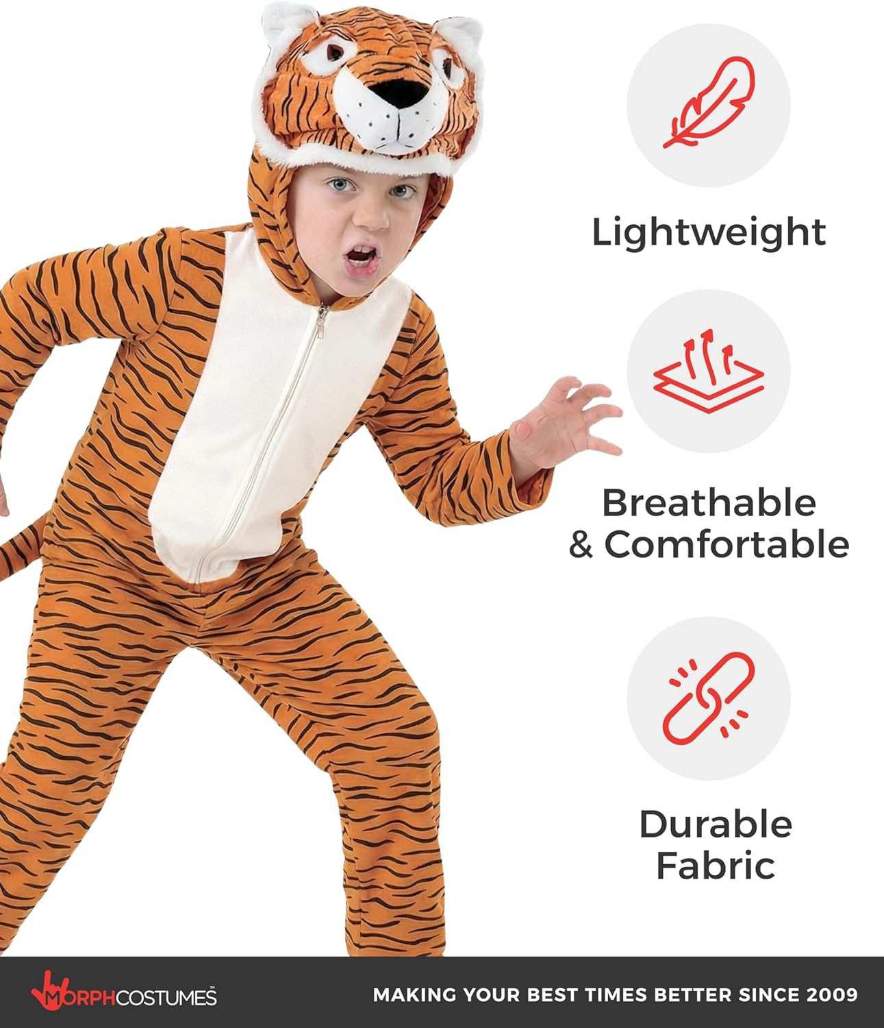 fun shack Tiger Costume for Kids, Boys Tiger Costume, Book Characters Costumes for Kids, Storybook Character Costumes