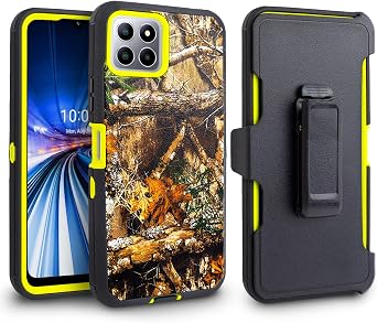 Customerfirst for for Boost Mobile Celero 5G+ Plus 2023 Case, Heavy Duty Defender Hard Shockproof Armor Case Cover with Belt Clip Holster with Built in Screen Protector Camo Green