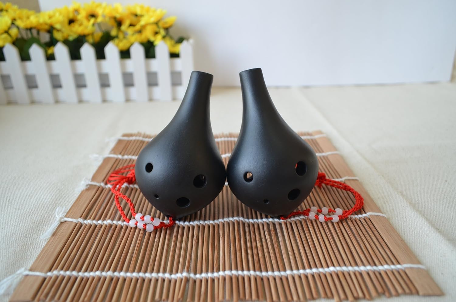 6 Hole Ocarina Ceramic Ocarina Wine Bottle Style Black