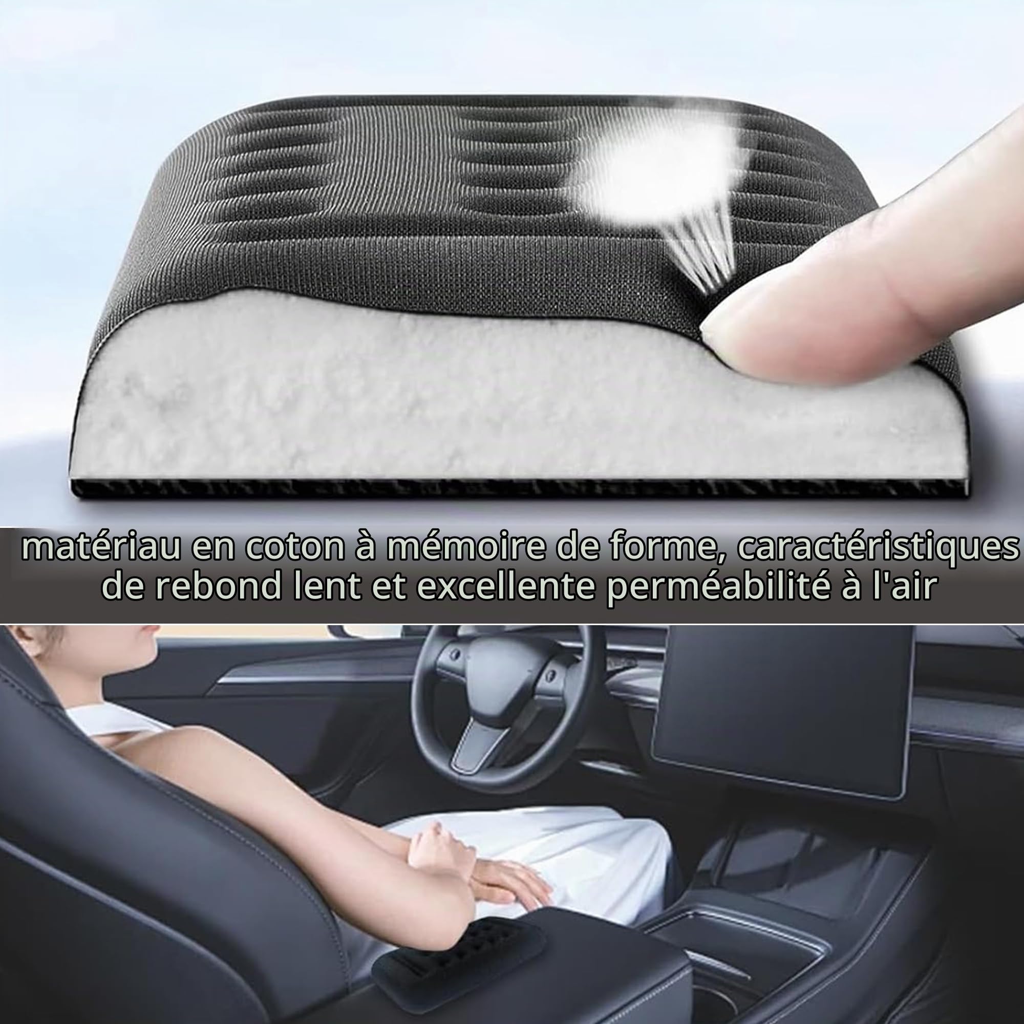 Coussin universel d'accoudoir de porte de voiture | Coussin confortable de repose-bras de voiture Avec coussin en mousse à mémoire bras pour Accessoires d'Intérieur de Voiture