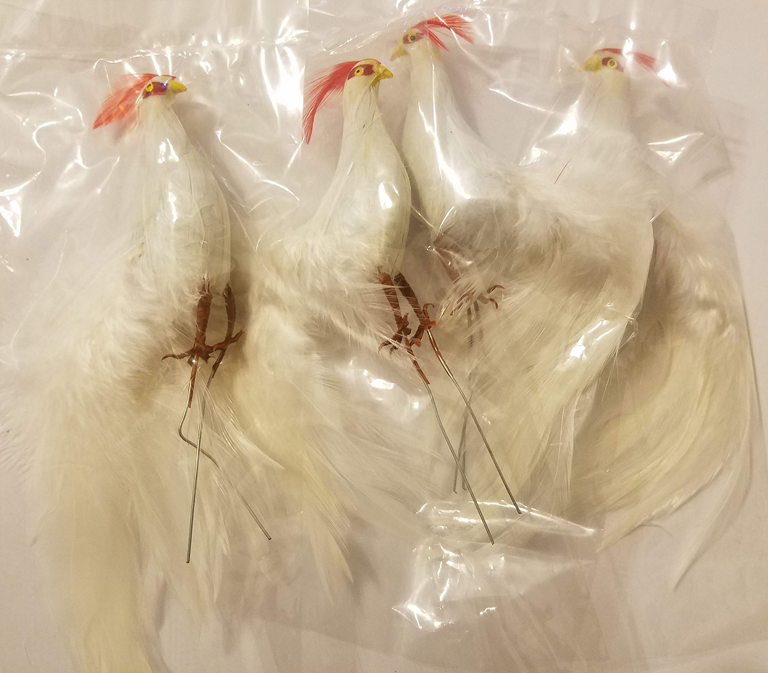 Phoenix Artificial Bird for Floral Crafts (Pack of 4) (White)