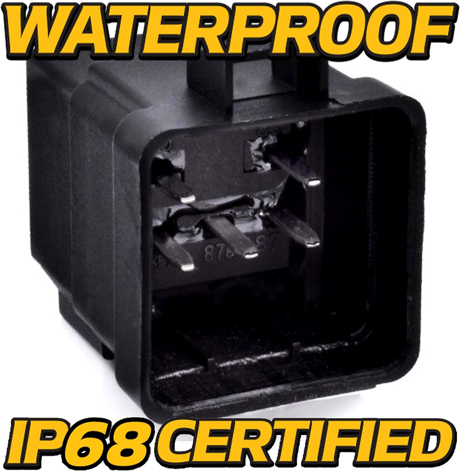 HD Switch 4 Pack Waterproof 12V Relay Replaces John Deere AM123716 Hella - with Dielectric Grease, 50 AMP & LED Indicator Upgrade