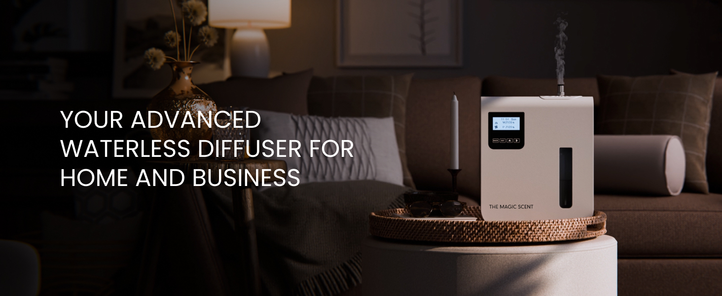 The Magic Scent Diffuser, Scent Air Machine for Home & Hotels, HVAC or Portable Nebulizing Diffuser - Large Room Waterless Aroma Machine - Aroma Oil Included