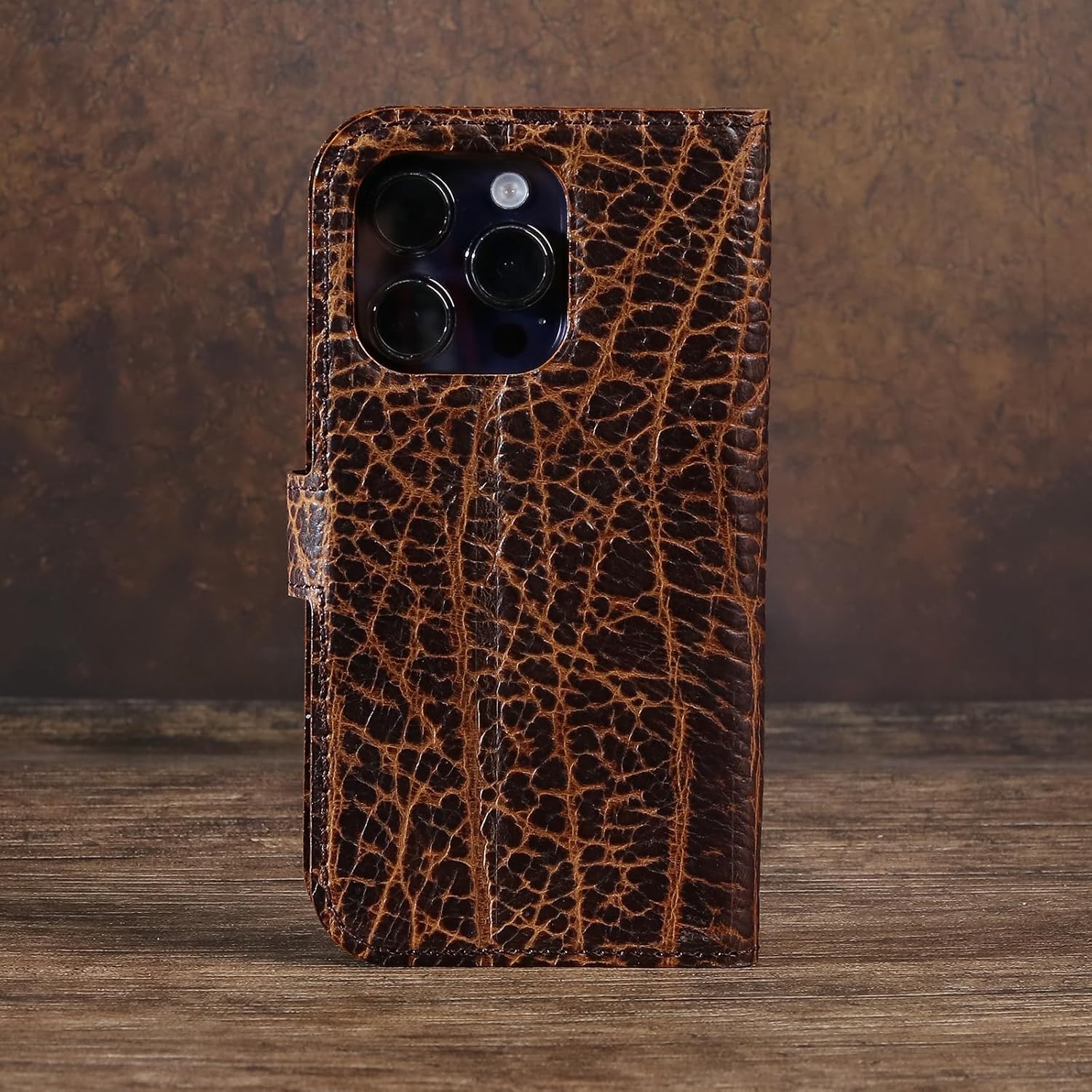 Leather Case Compatible with iPhone 14 Pro Max Wallet 6.7",Genuine Leather 2-in-1 Magnetic Detachable Shockproof,Flip Folio Cover with Card Slot, Wireless Charging RFID Blocking Dark Brown - Image 4