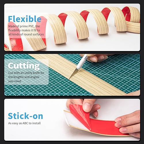 Miniatura 6 de Art3d Tira de transición de vinilo autoadhesiva, divisor de suelo laminado y azulejos, umbral de alfombra, 10 pies, 1.57 pulgadas, amarillo álamo