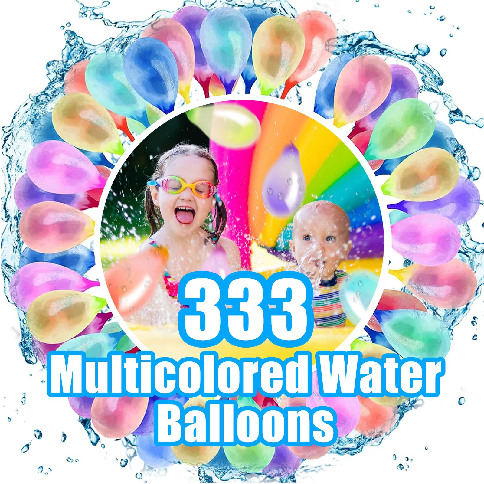 333 Water Balloons for Kids, Water Balloons Self Sealing Quick Easy Fill, Colorful Balloons for Outdoor Activities, Beach, Pool Parties, Family Gatherings, Children Summer Fun, etc
