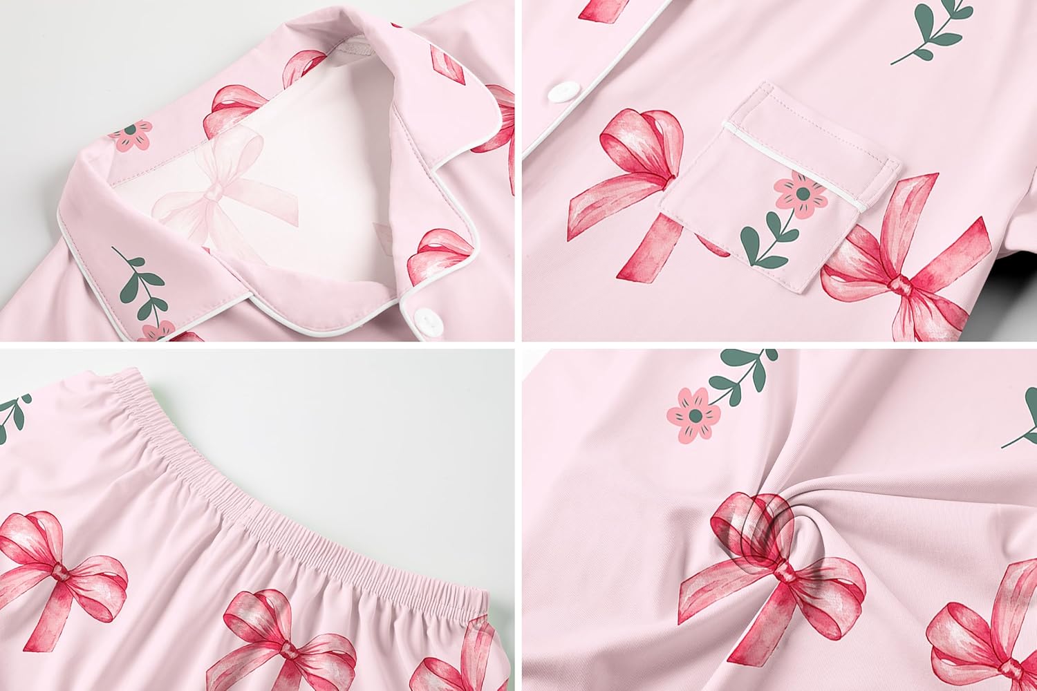 Umeyda Girls & Women Pajamas Set Soft Button-Down Sleepwear Lyocell Nightwear 2 Pjs Set Loungewear - Image 7