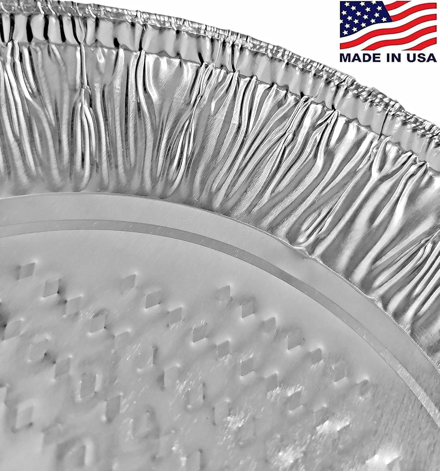 PACTOGO 9" Aluminum Shallow Foil Pie Pans - Disposable Waffle Bottom Baking Tin Plates (Pack of 200)
