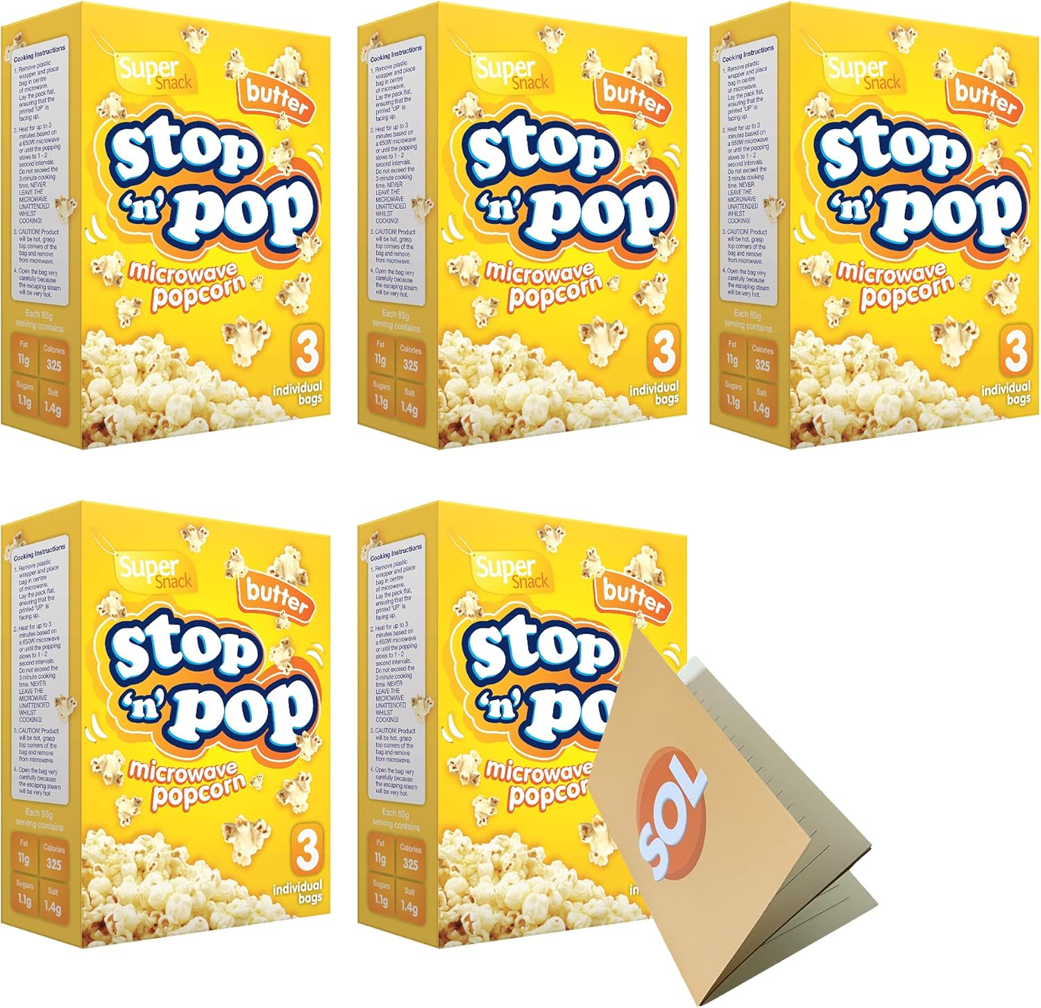 15pk x 85g Microwave Popcorn Butter Popcorn Flavour Popping Pop Corn Kernels for The Family