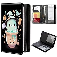 Vista 9 de Libros de calaveras para camarera, de piel sintética, con cierre de vendaje elástico, organizador con bolsillo con cremallera, 11 bolsillos