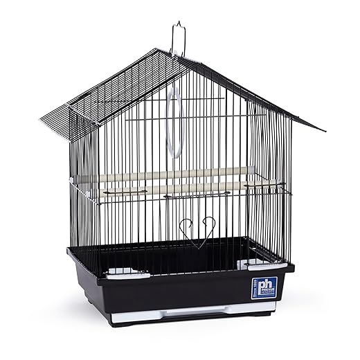 Prevue Pet Products Parakeet Manor Bird Cage with Handle for Home or Travel, Black