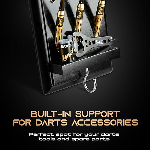 Miniatura 3 de IgnatGames Juego de soporte para dardos de madera, con capacidad para 12 dardos de acero o punta suave, soporte para dardos de montaje en pared con