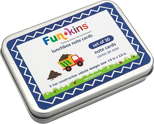 Funkins - Fiambrera escolar para niños, divertidas tarjetas para inspiración, motivación, afirmaciones positivas y amor de padres a niños, sin