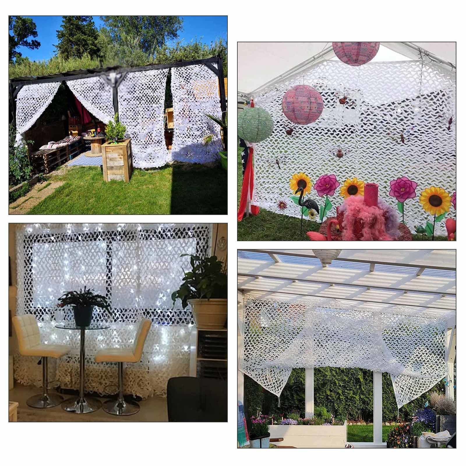 Tarnnetz Weiß, Sonnensegel, Sonnenschutz Tarnung Schattennetz, Für Militär/Jagd/Garten Dekoration, 2x3/2x4/3x4/3x5/3x6/4x4/4x5/4x8m Außen Verstärktes Tarnnetz,2x3m(6.6 * 9.8ft)