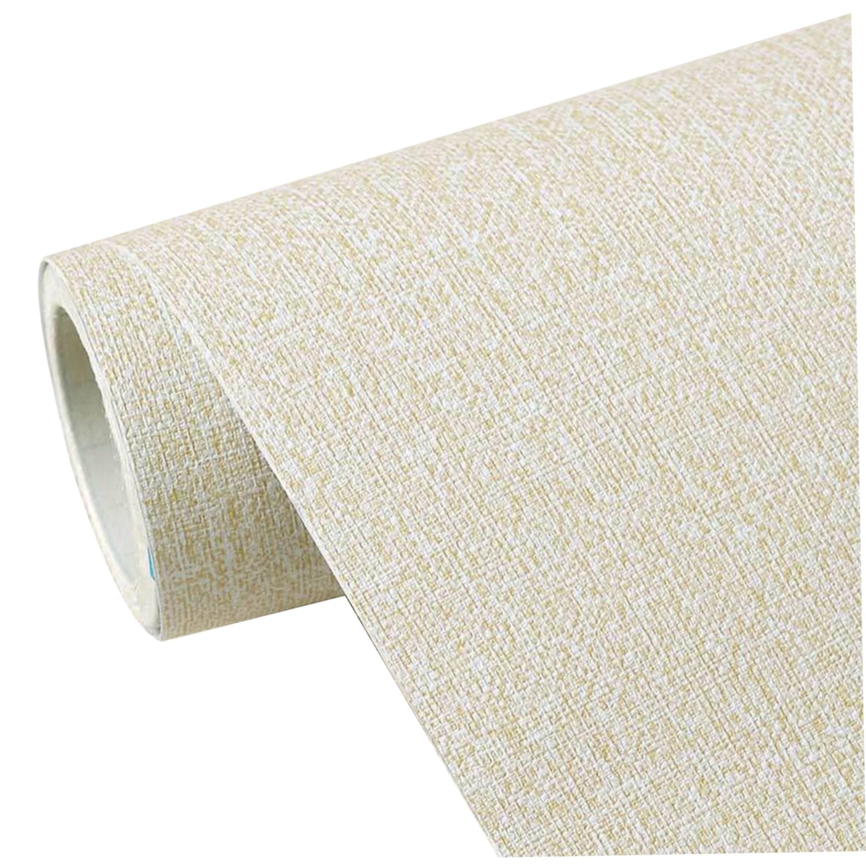 Papier peint beige effet toile de gazon pour relooker une étagère ou une porte