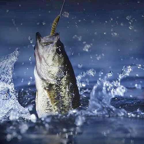 Miniatura 5 de EXAURAFELIS 5 piezas de señuelos de pesca multiarticulados para lubina, trucha, perca, hundimiento lento, kit de señuelos de pesca realistas,