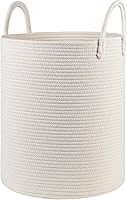 Vista 16 de Cesta de lavandería de cuerda de algodón, contenedor de almacenamiento de gran capacidad con asas, canasta grande para manta para sala de estar