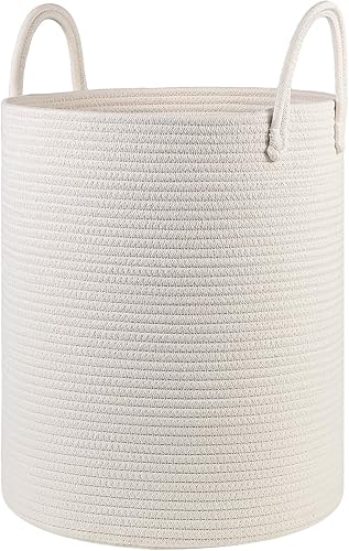 Miniatura 16 de Cesta de lavandería de cuerda de algodón para niñas, cesta de lavandería para bebés, cesta de lavandería para guardería, cesta tejida de manta