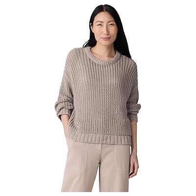 Eileen Fisher Peruvian Organic Cotton Cord Crew Neck Sweater Women
