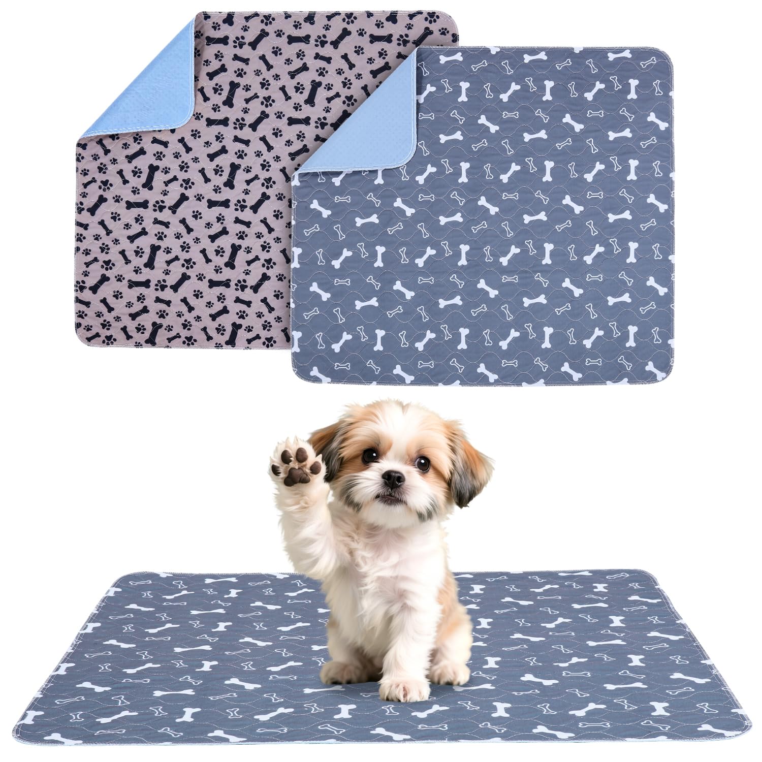 2 pezzi Traversine Lavabili per Cani,80X90cm Riutilizzabili Assorbenti Rapidi Tappetini Cane Puppy Pads,Tappetino per Addestramento Riutilizzabile,Tappeti Assorbenti Riutilizzabili per Puppy Pads