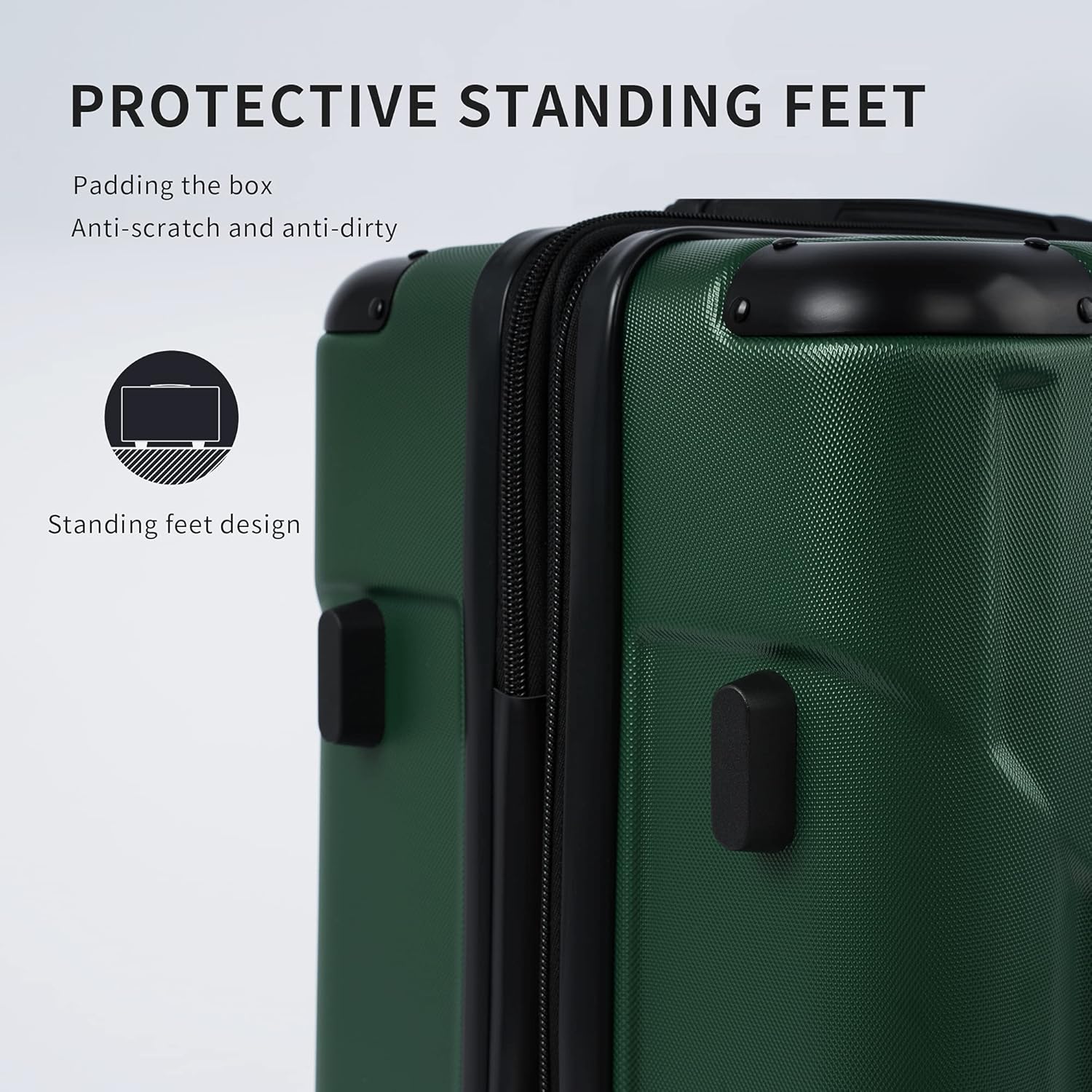 review Merax Luggage Sets Expandable 3 Piece Luggage Set Carry On Hardside Luggage with TSA Lock Spinner Wheels for Men Women, Green