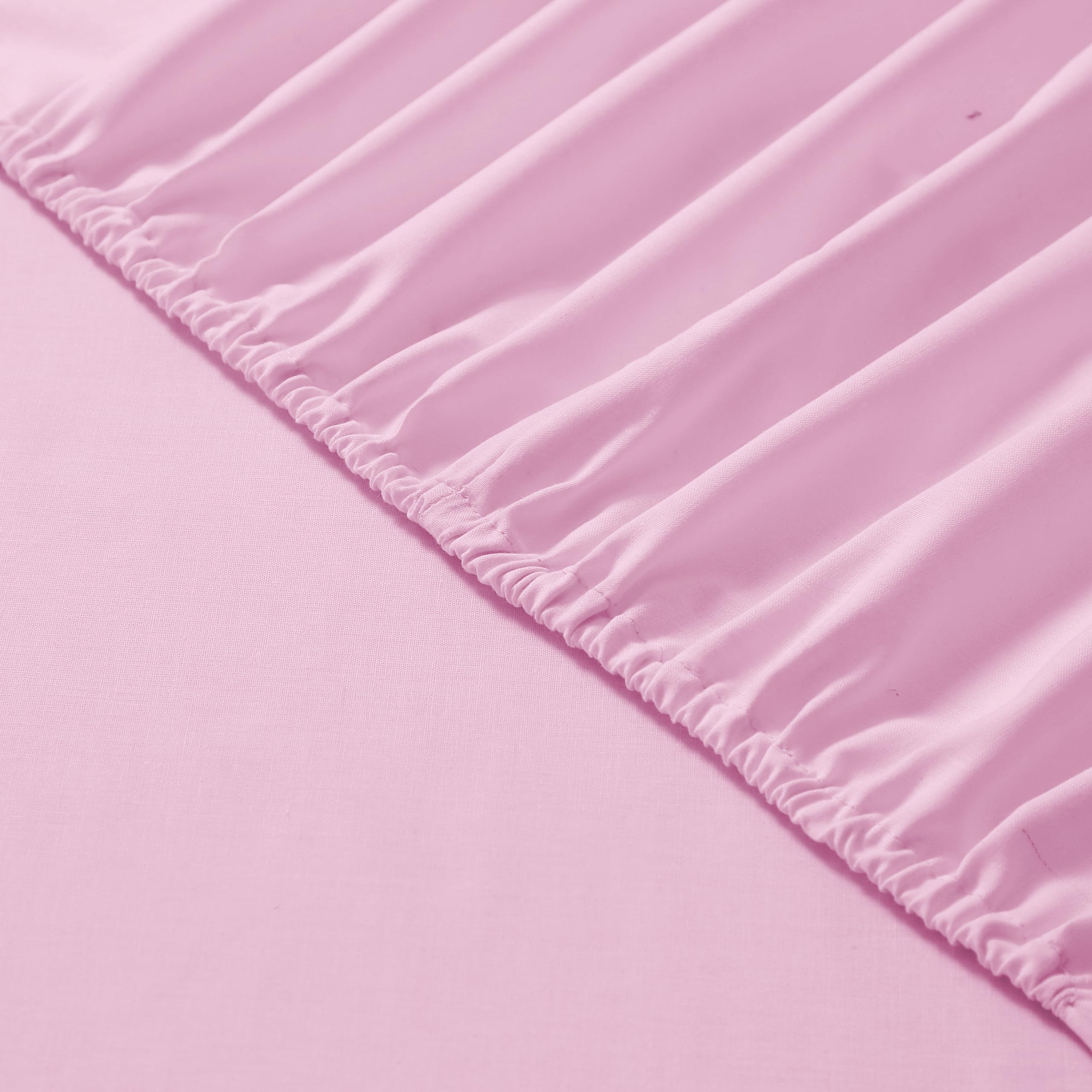 VISION Lenzuolo con angoli matrimoniale, 2 persone Kingsize, 200 x 200cm con altezza da 30cm, Rosa, 100% Cotone