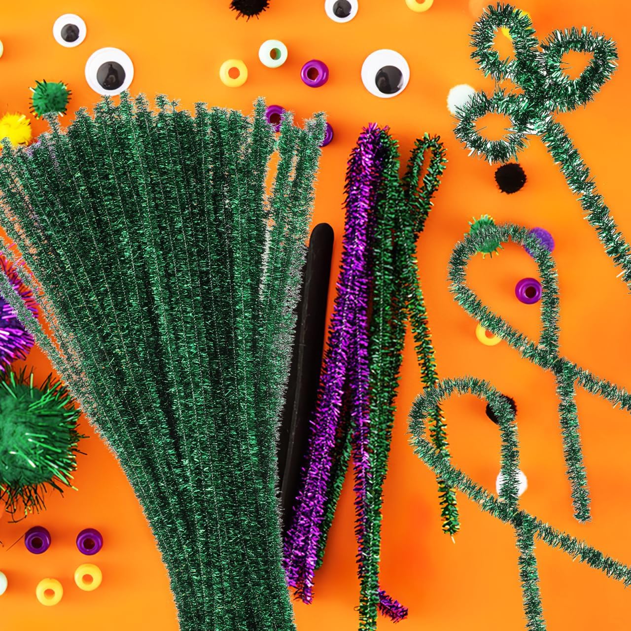 KALLORY 500Pcs Sparkle Pipe Cleaners Bulk 11.92 Inch Bendable Wire for DIY Crafts Party Decorations Classroom Art Projects