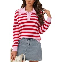 CCTOO Womens Fall Sweaters Peter Pan Collar Cute Long Sleeve Button Knit Casual Pullover Tops