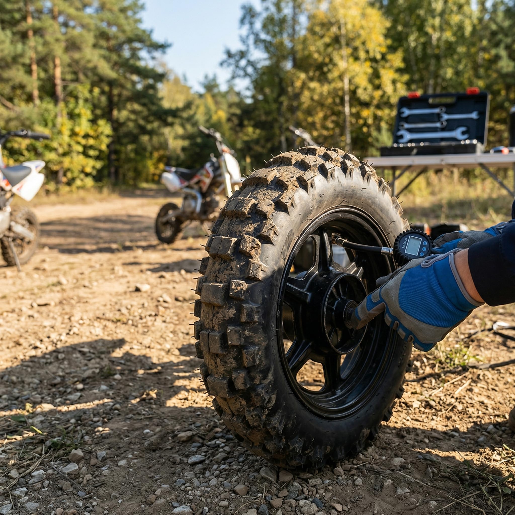 VGEBY Neumáticos de Motocross, Juego de Neumáticos y Cámaras de Aire de 2,50 a 10 Pulgadas, Neumáticos y Cámaras de Aire para Moto de Cross de Caucho Butílico Engrosado con Válvula, VGEBYefk3ar6nz0