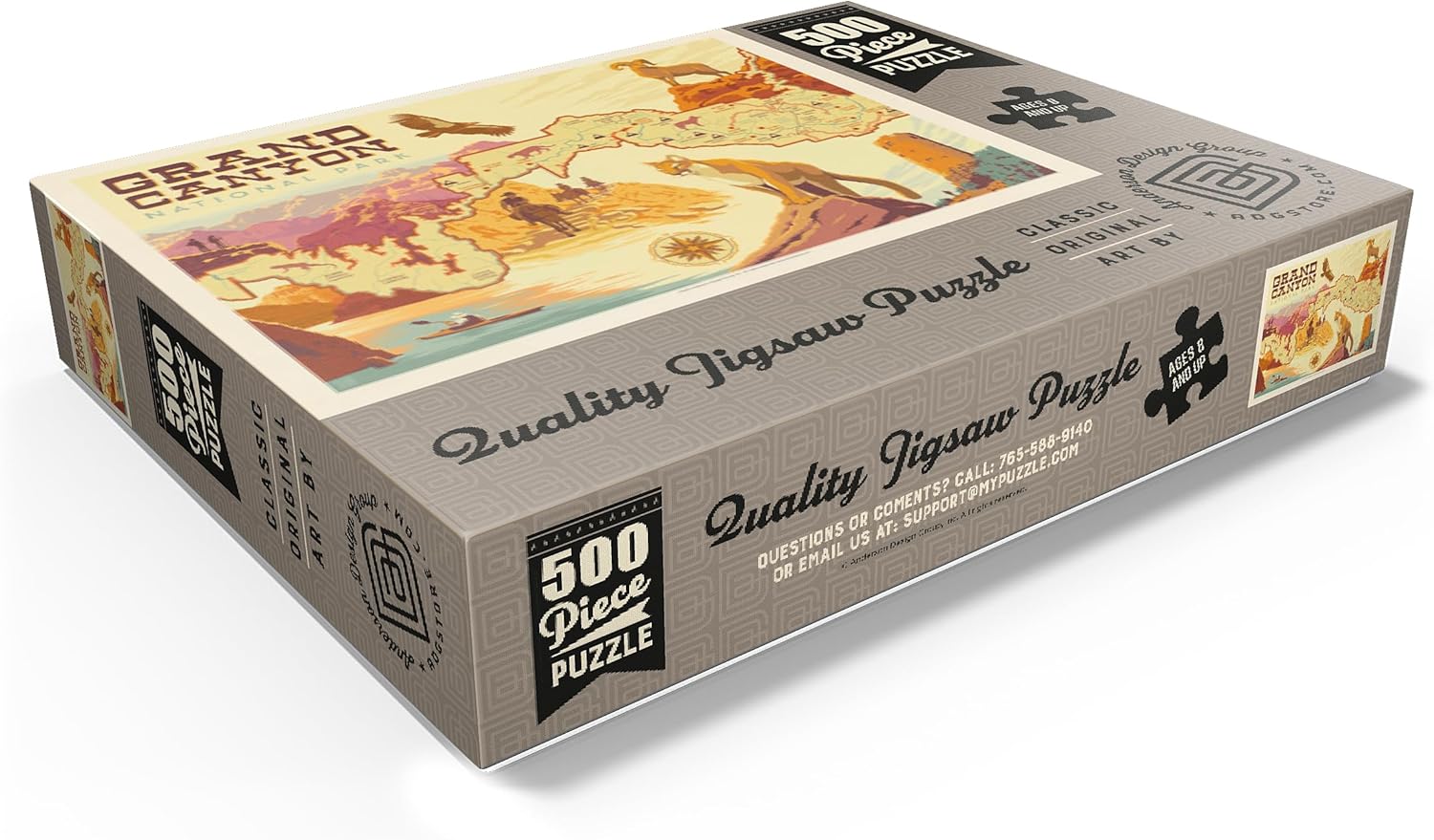 MyPuzzle Grand Canyon National Park: Illustrated Map - Premium 500 Piece Jigsaw Puzzle for Adults